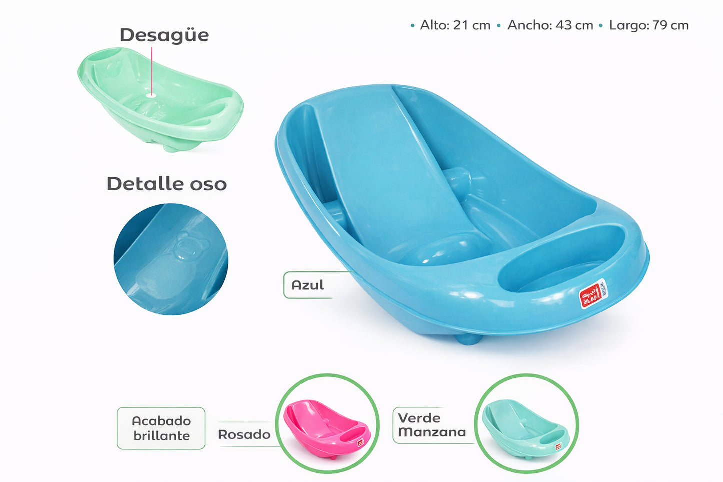 Bañera plástica para bebé