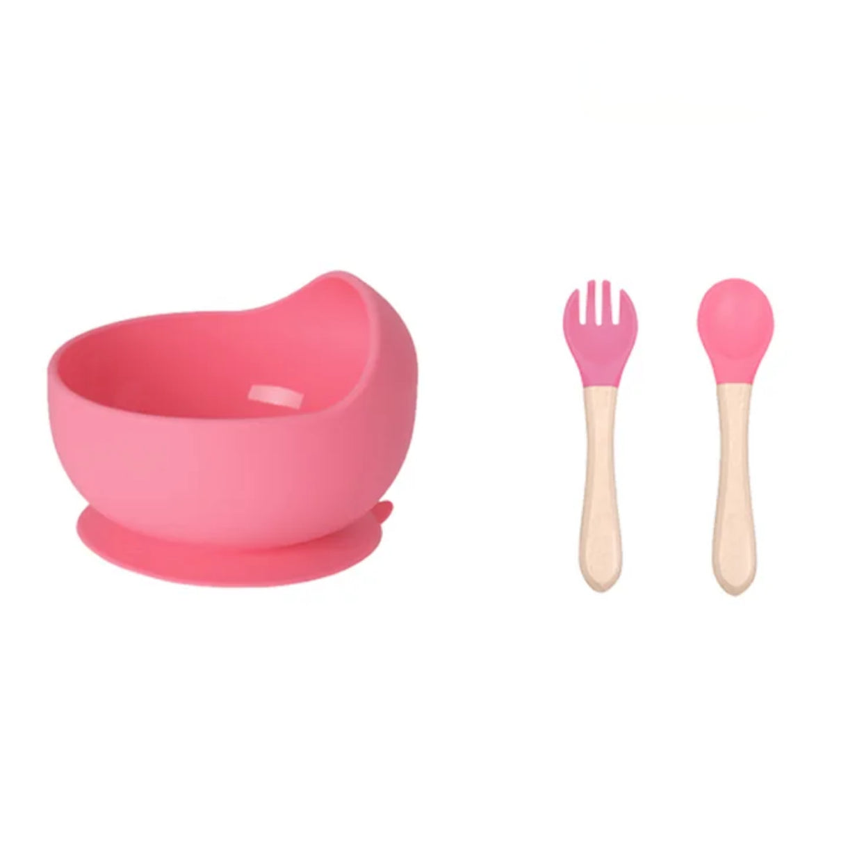Set de plato y cubiertos en silicona