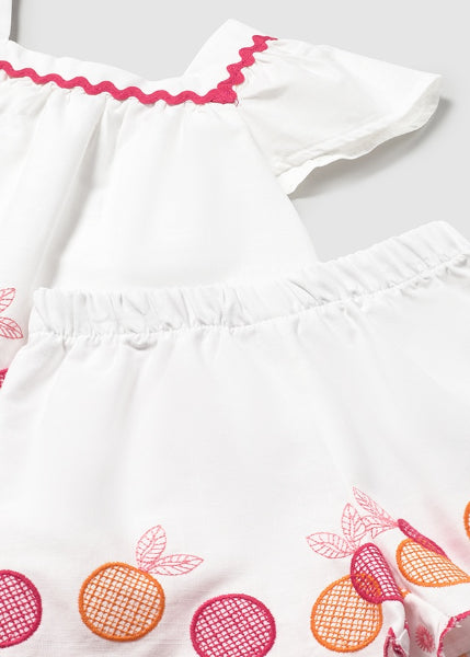 Conjunto Bermuda Y Blusa Bordados Mayoral