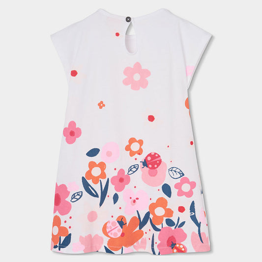 Vestido Punto Blanco Estampado