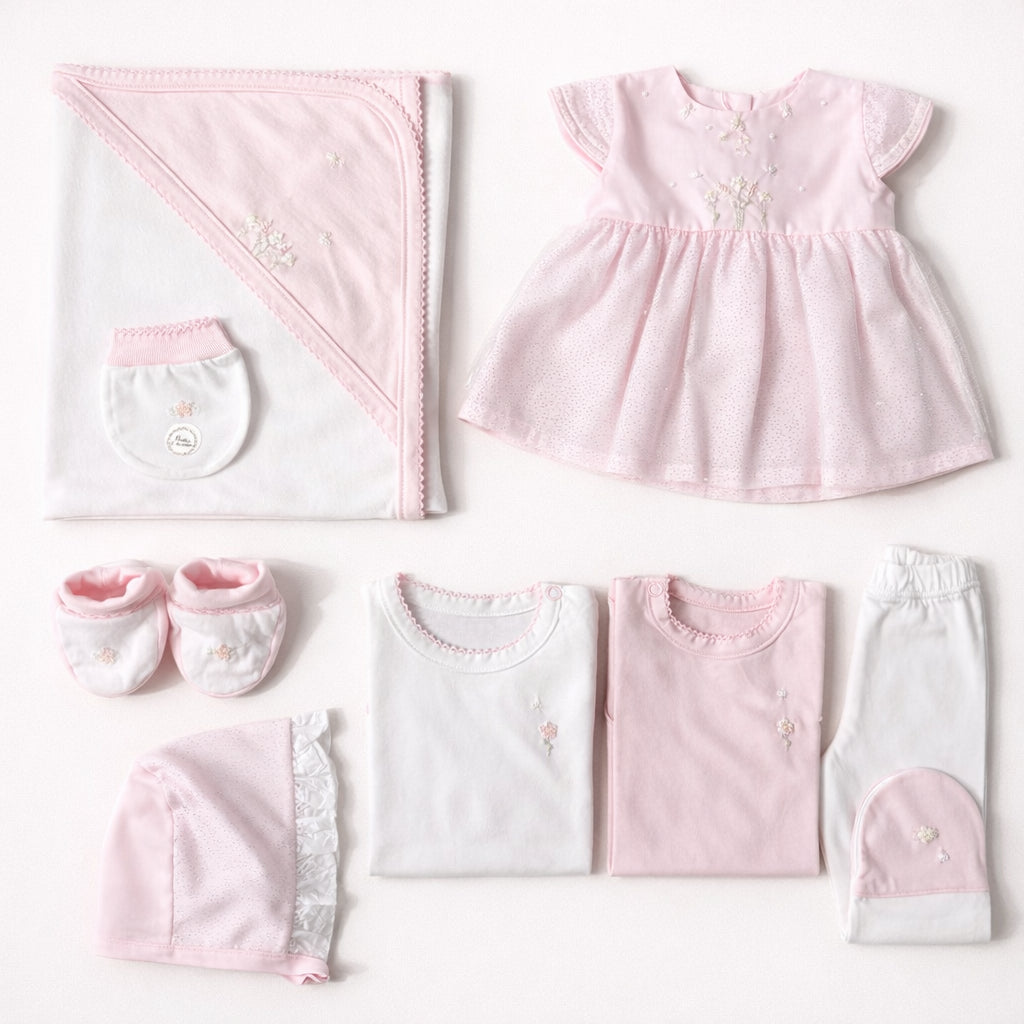 Set primer día caja rosa – Bebe Feliz