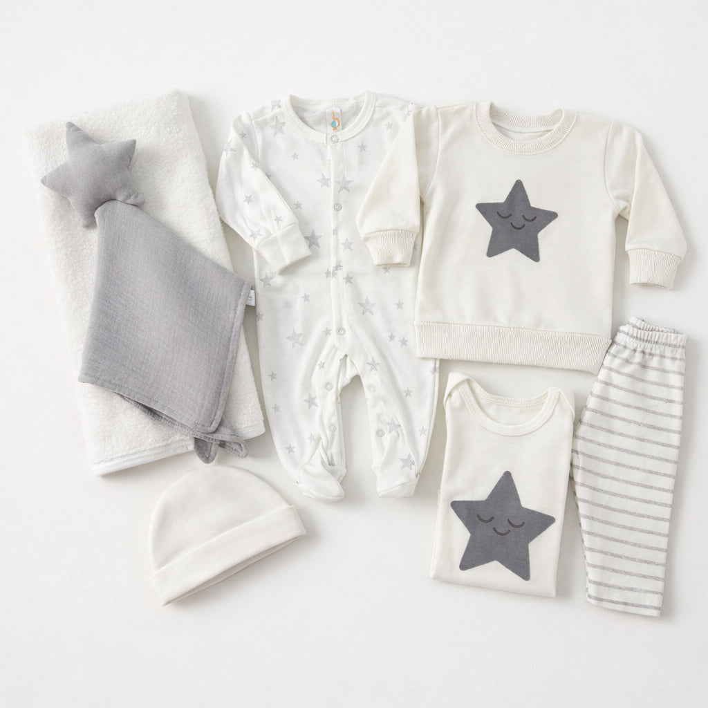 Set primer día estrella gris – Mapaby