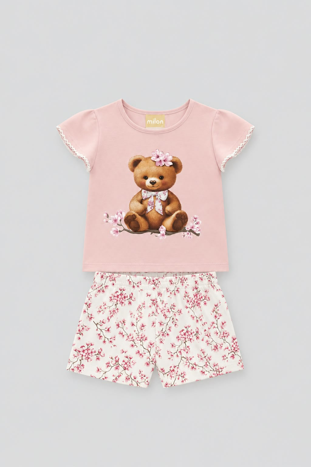 Conjunto infantil para niña Milon con short floral