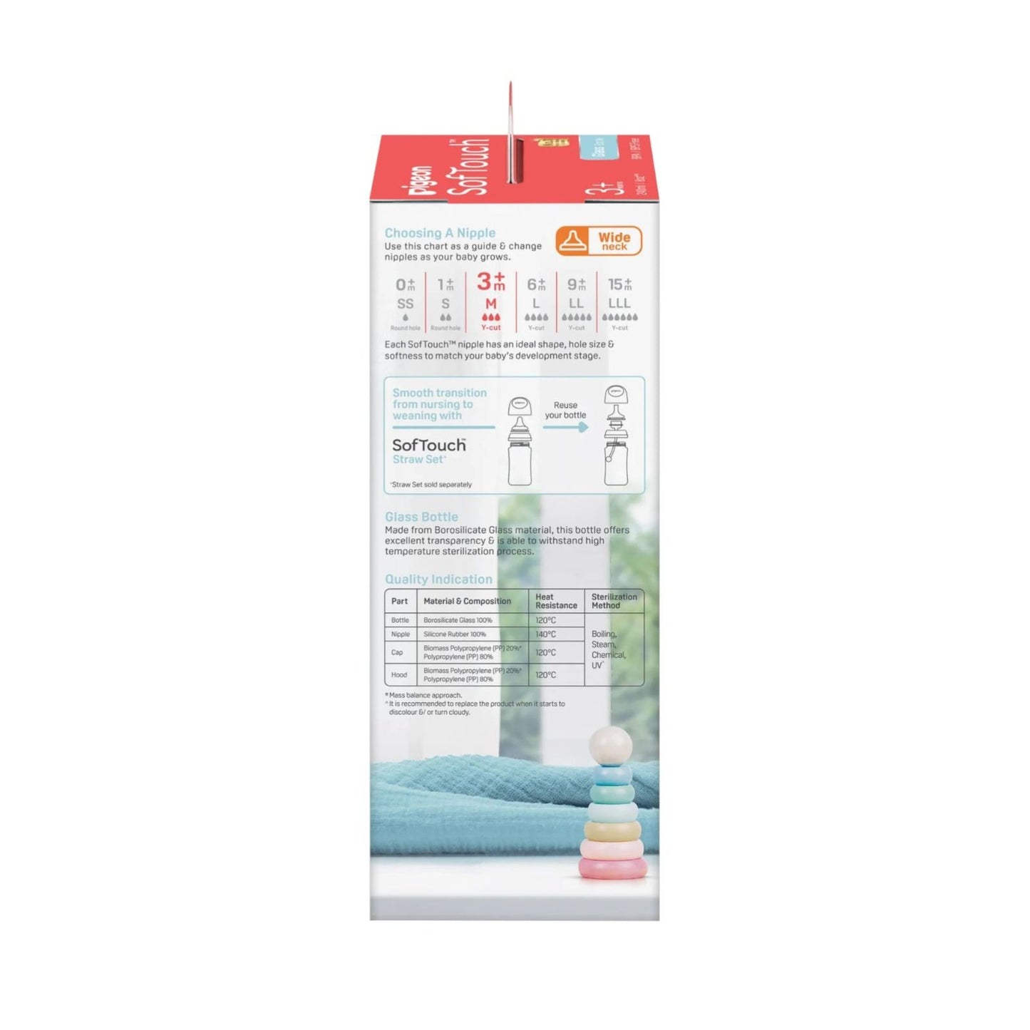 Tetero 8oz (240ml) Pigeon 3+