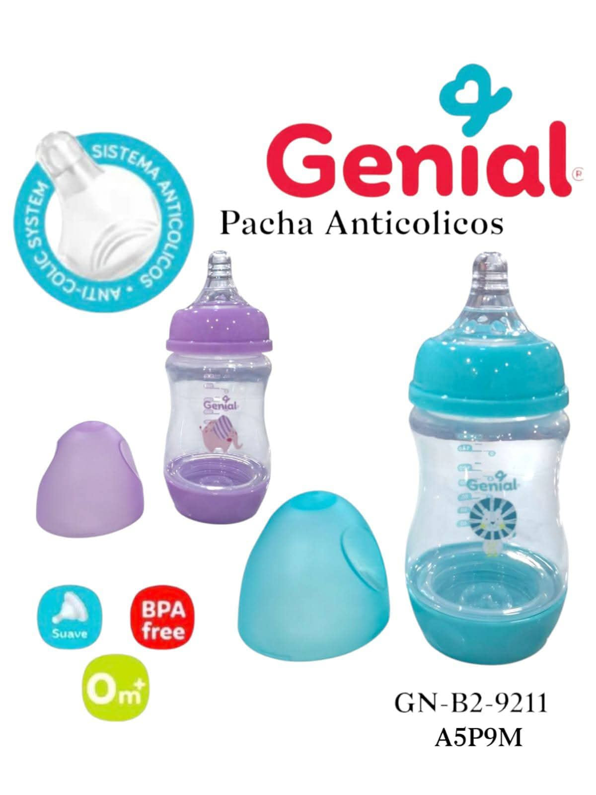 Tetero anticólico 5oz Genial