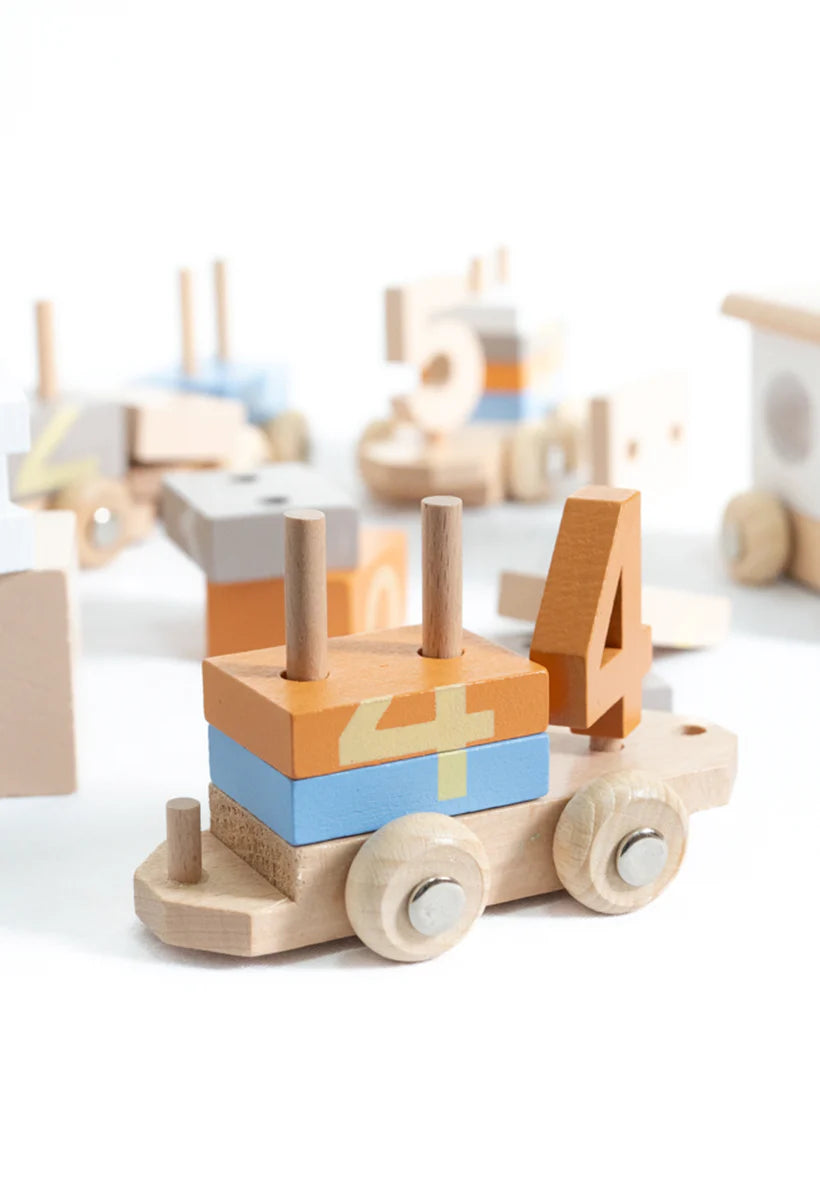 Tren didáctico Montessori de madera