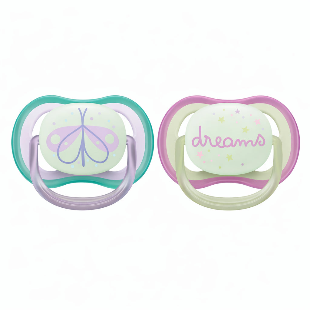 Chupa Avent ultra air nocturna 0-6 meses pack x2