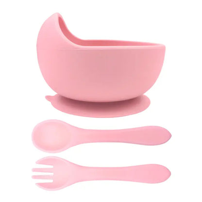 Set de plato y cubiertos en silicona