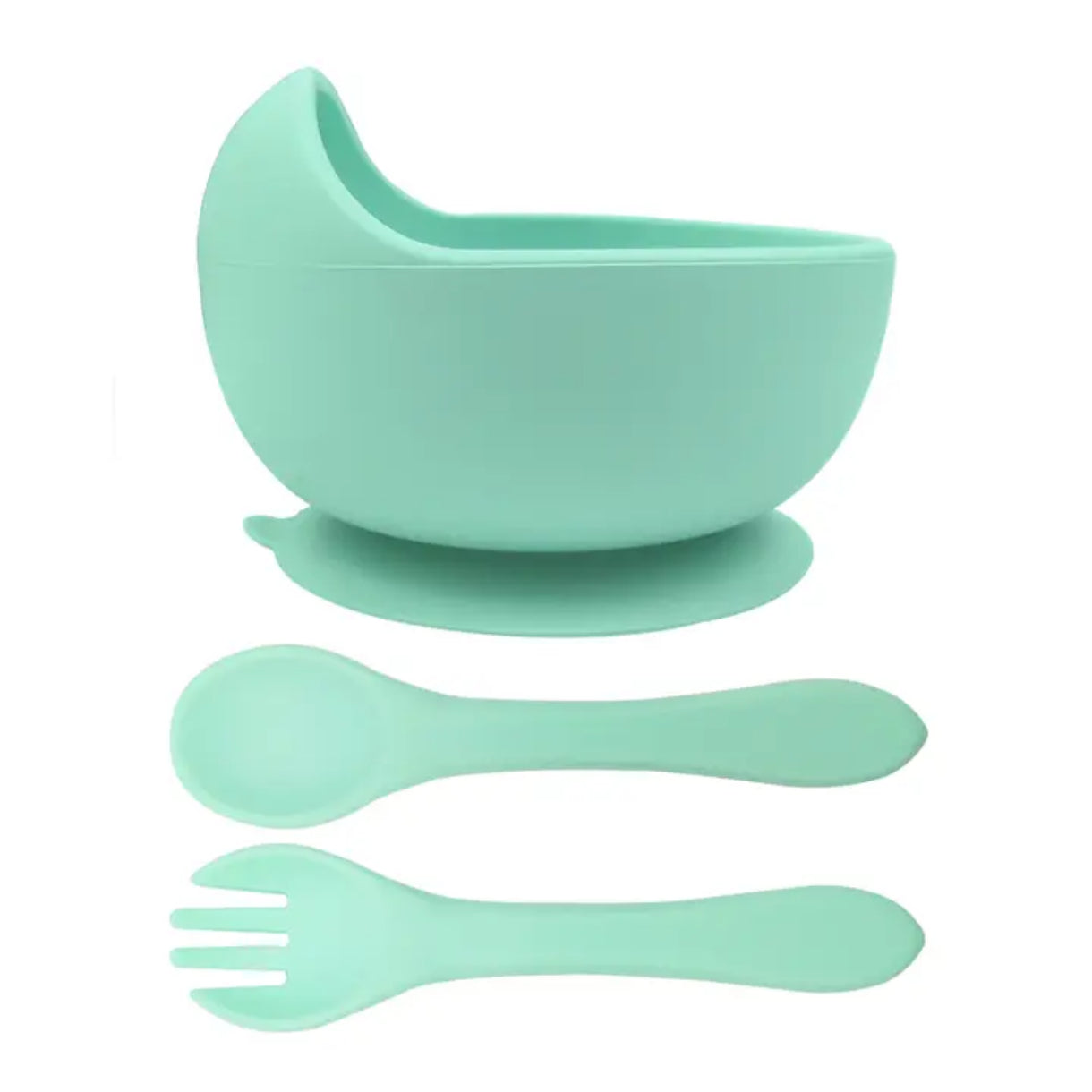 Set de plato y cubiertos en silicona