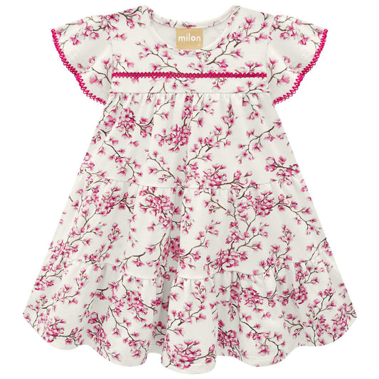 Vestido estampado flores para niña Milón
