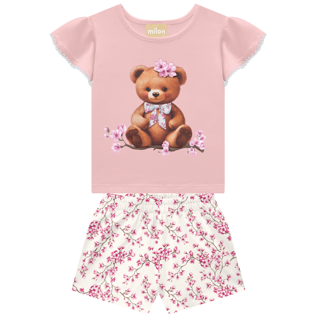 Conjunto infantil para niña Milon con short floral