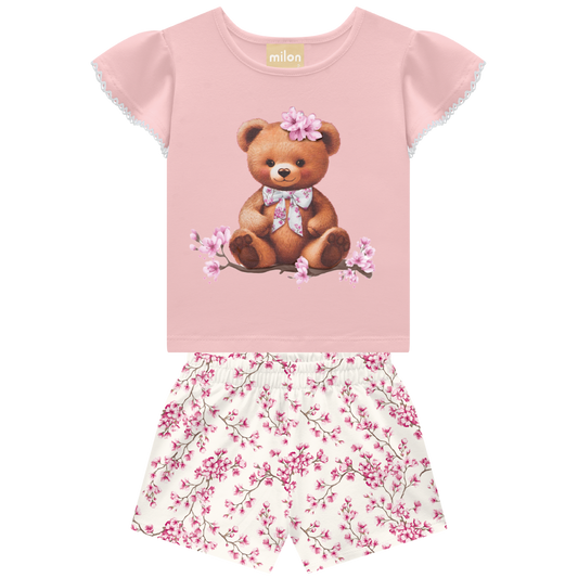 Conjunto infantil para niña Milon con short floral
