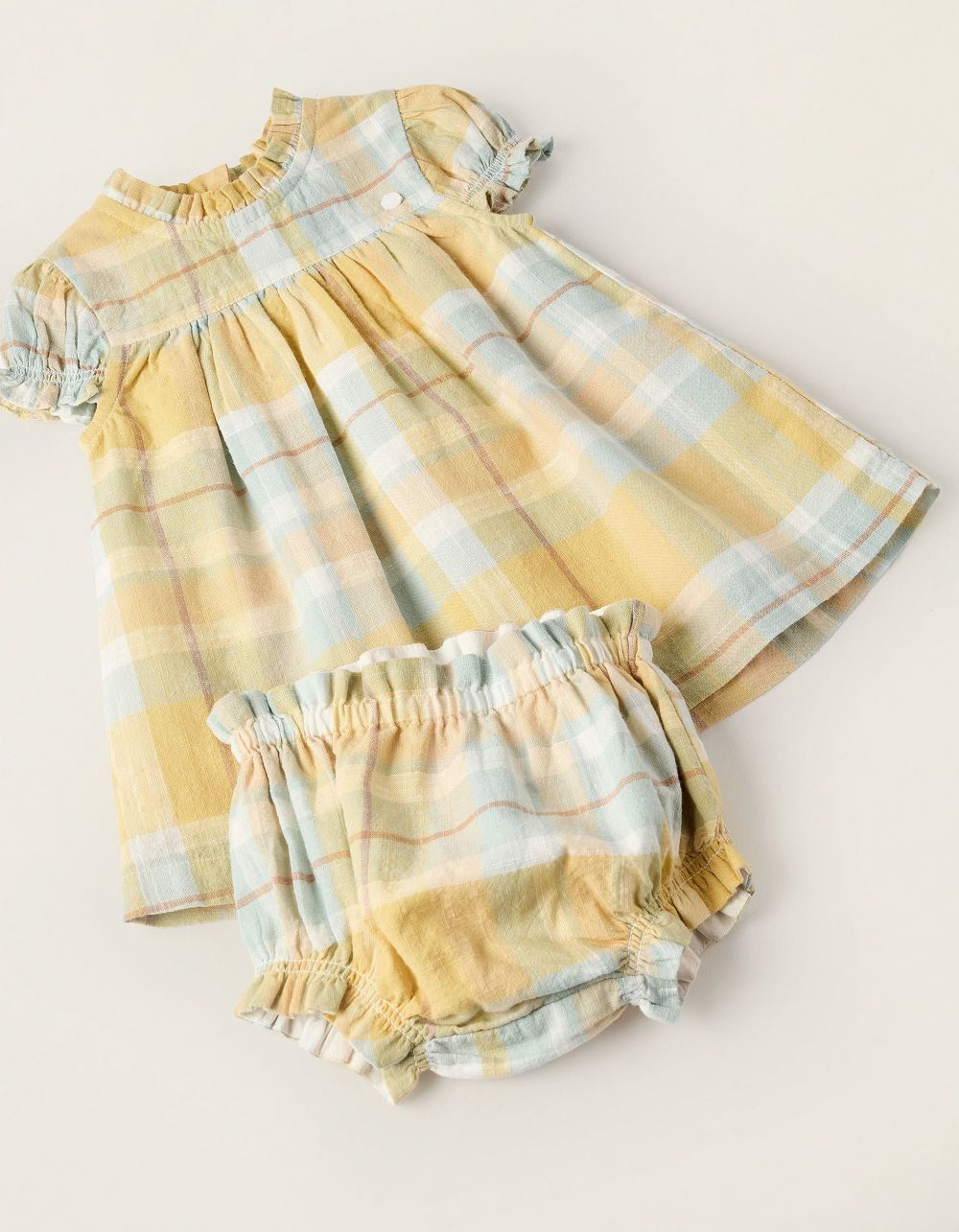 Vestido Cuadros Mostaza