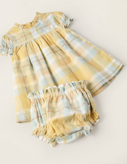 Vestido Cuadros Mostaza