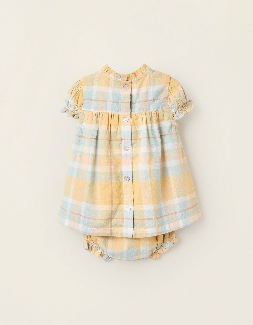 Vestido Cuadros Mostaza