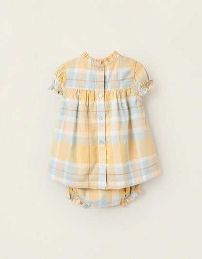 Vestido Cuadros Mostaza
