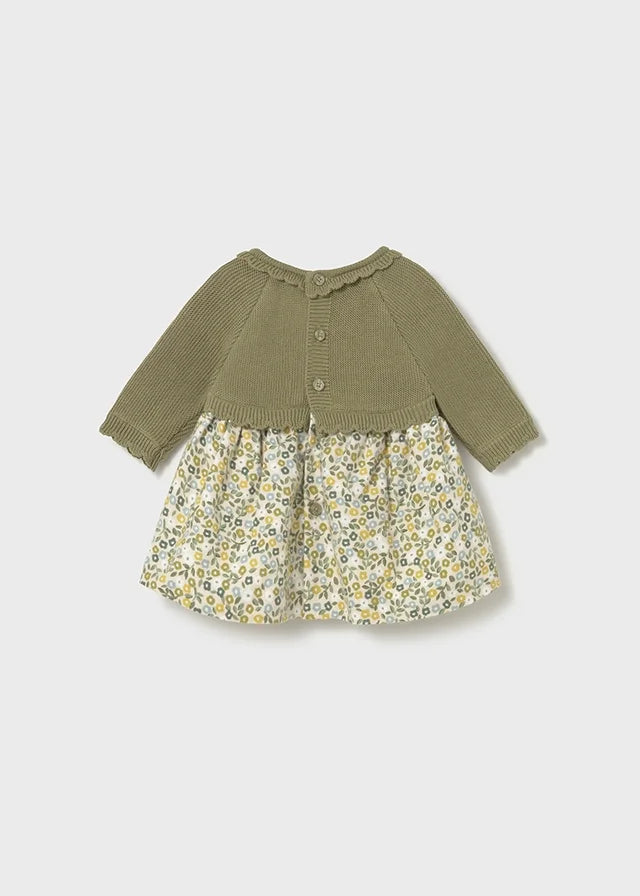 Vestido Con Tejido Verde