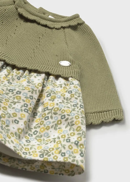 Vestido Con Tejido Verde