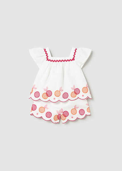 Conjunto Bermuda Y Blusa Bordados Mayoral