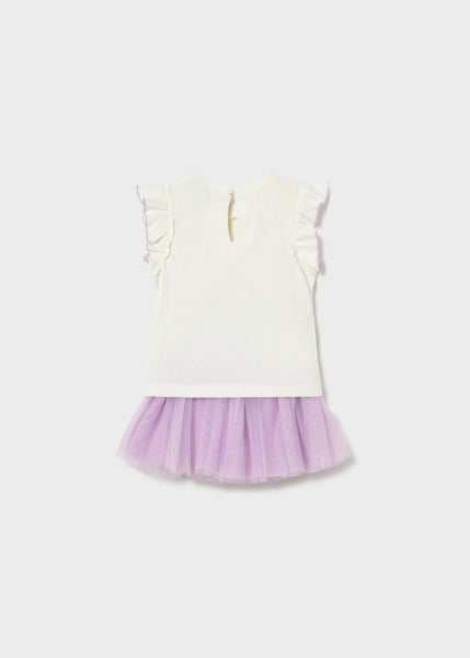 Conjunto Falda Tul Y Camiseta Con Volantes Mayoral