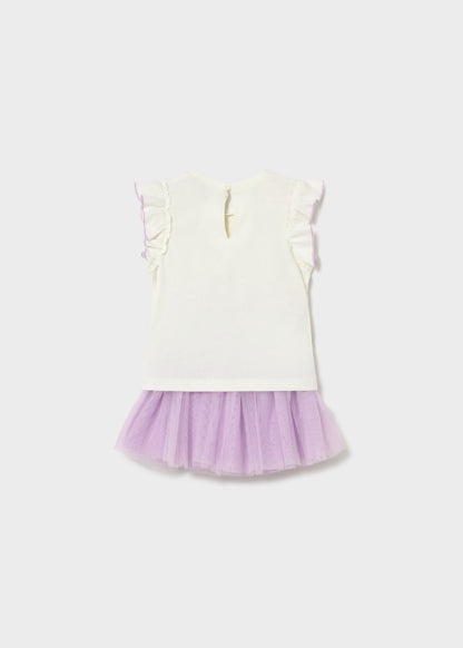 Conjunto Falda Tul Y Camiseta Con Volantes Mayoral