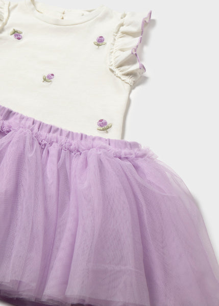 Conjunto Falda Tul Y Camiseta Con Volantes Mayoral