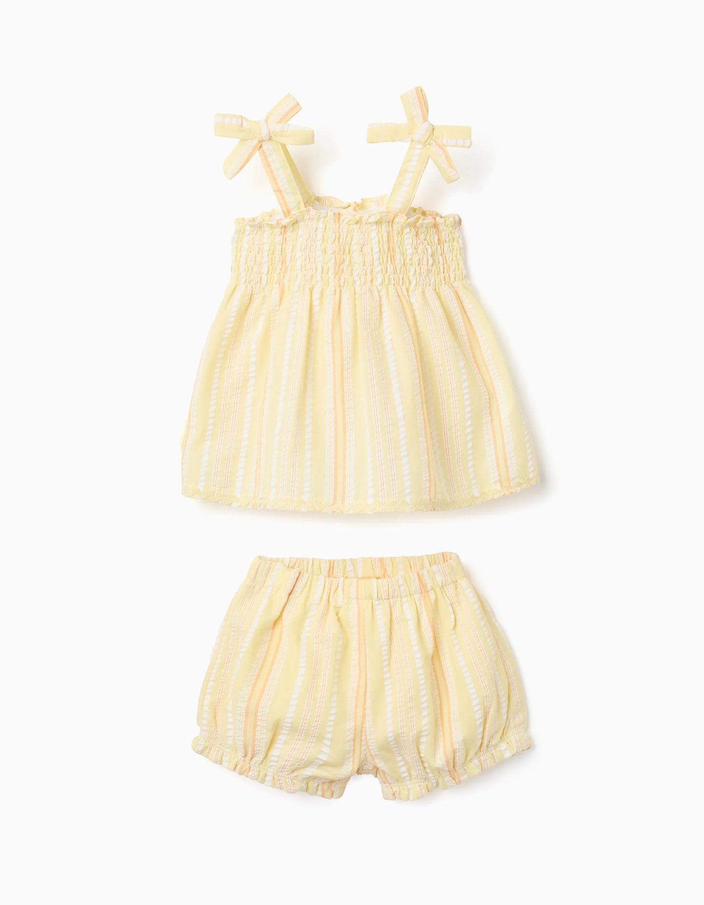 Conjunto con short para bebé niña – Amarillo