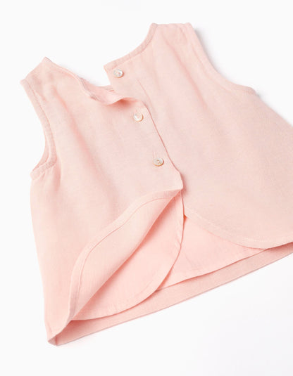 Conjunto con short para bebé niña – Rosa