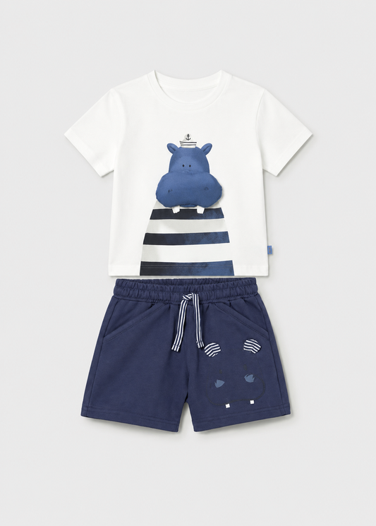 Conjunto Camiseta Aplique Bermuda