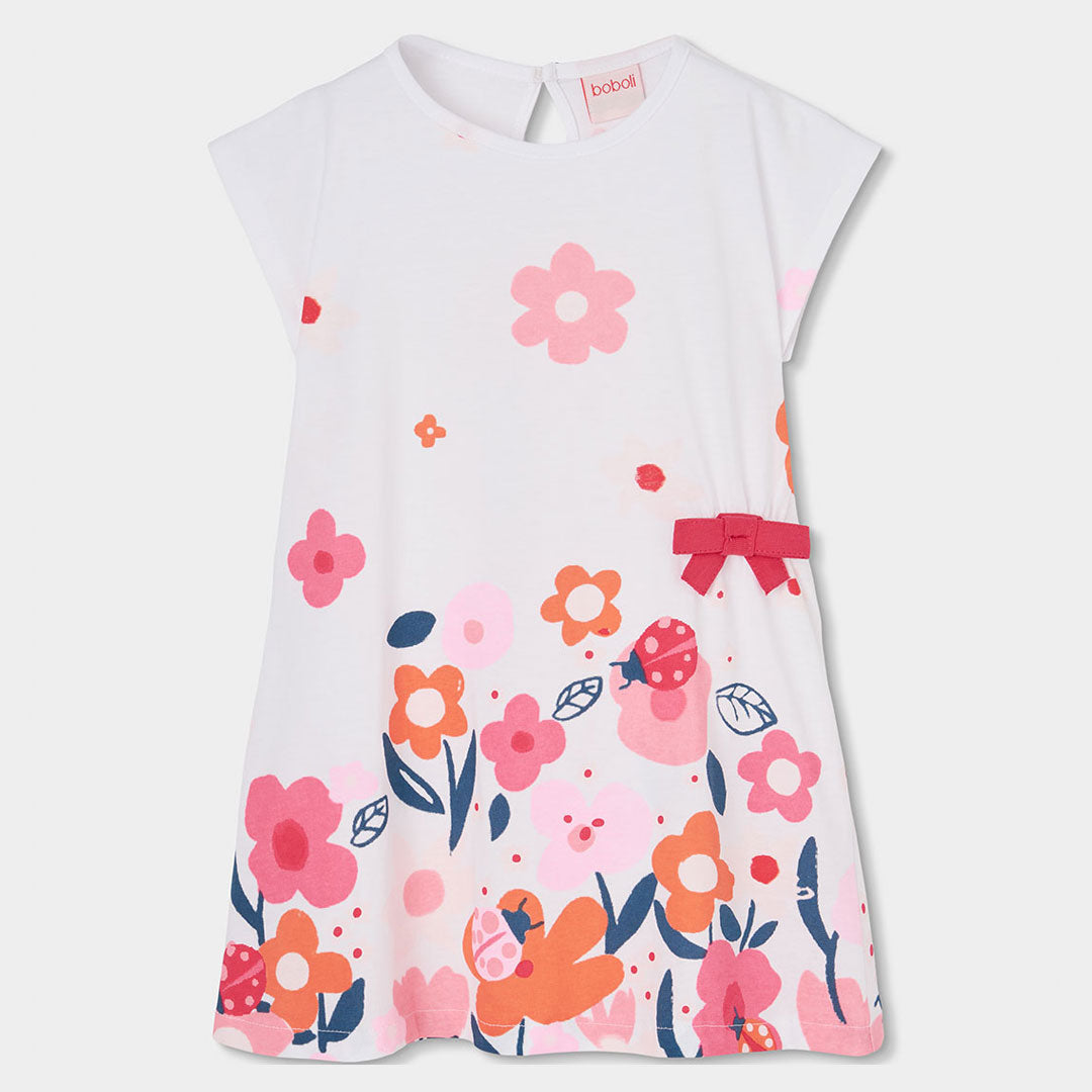 Vestido Punto Blanco Estampado