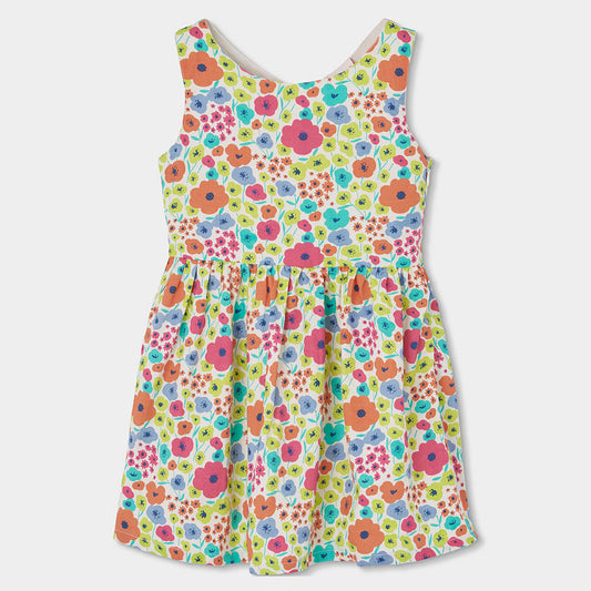 Vestido Niña Satn Estampado Flores