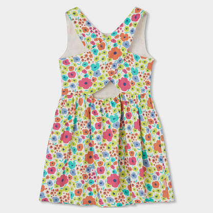 Vestido Niña Satn Estampado Flores