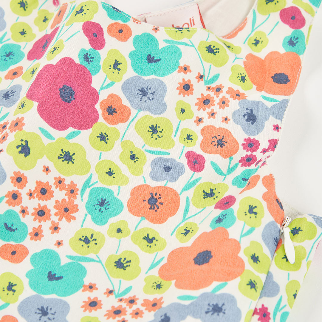Vestido Niña Satn Estampado Flores