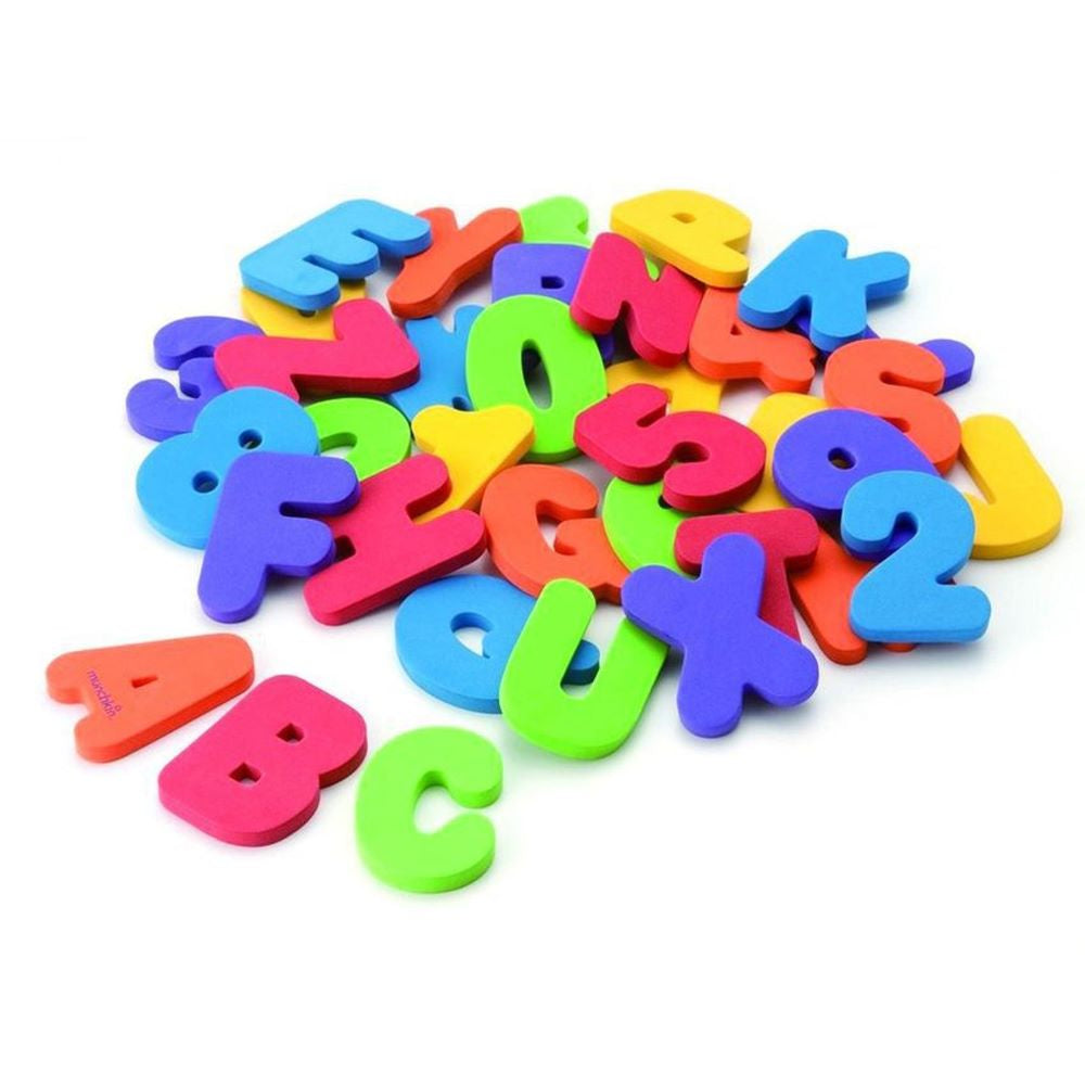 Letras y números de foamy para niños