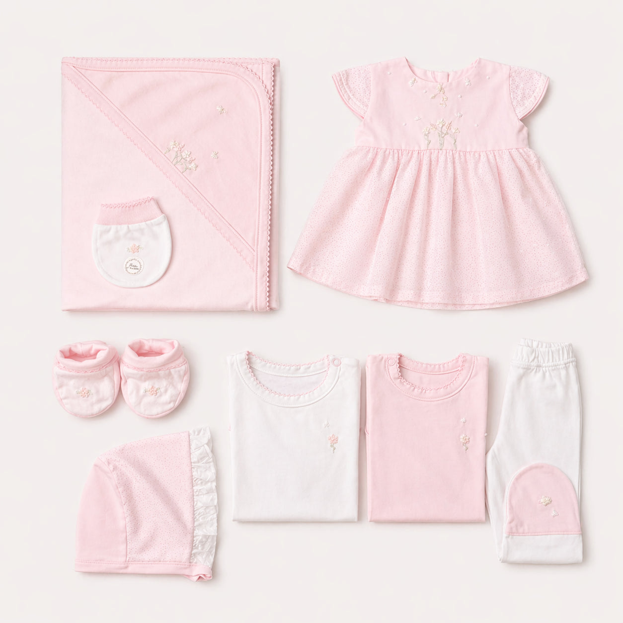 Set primer día caja rosa – Bebe Feliz