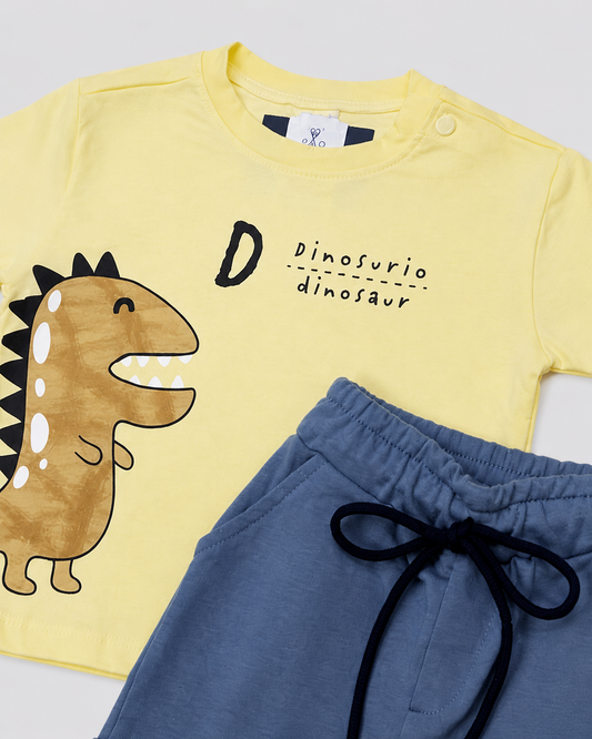 Conjunto para bebe camiseta dinosaurio y sudadera