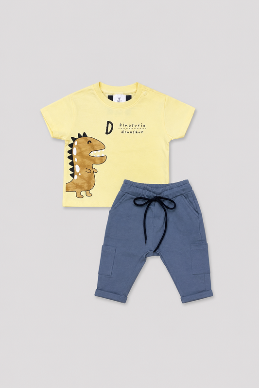 Conjunto para bebe camiseta dinosaurio y sudadera