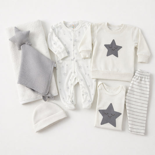 Set primer día estrella gris – Mapaby
