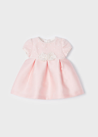 Vestido de ceremonia para bebé niña marfil con flores decorativas – MayoraL