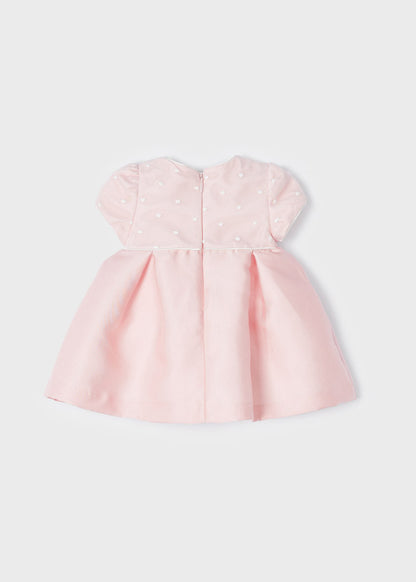 Vestido de ceremonia para bebé niña marfil con flores decorativas – MayoraL