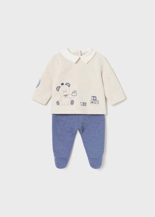 Conjunto buso sudadera gris y azul – Mayoral