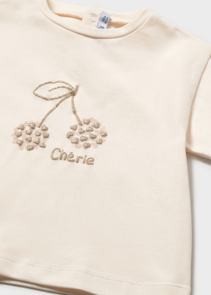 Blusa Cerezas "Chérie" Crema Mayoral