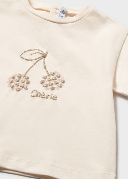 Blusa Cerezas "Chérie" Crema Mayoral