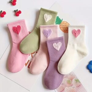 Medias Para Niñas Diseño Corazon