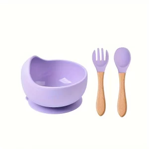 Set de plato y cubiertos en silicona